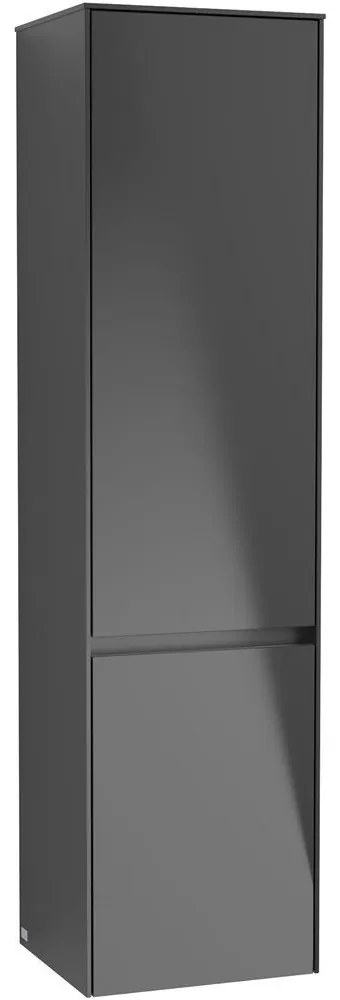 VILLEROY & BOCH Collaro závesná vysoká skrinka, 2 dvierka, pánty vľavo, 404 x 349 x 1538 mm, Black Matt Lacquer, C03300PD