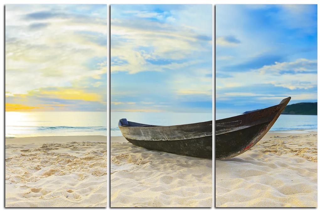 Obraz na plátne - Čln na pláži 151B (105x70 cm)