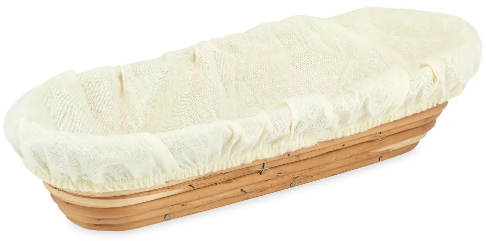 Ošatka na kysnutie cesta prútená oválna s plátnomš. 37 x hl. 12(cm) - 1kg