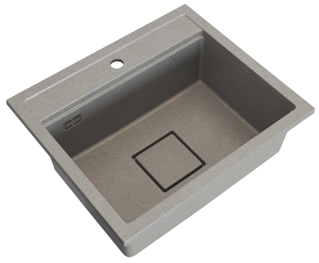 Gamma Quadro 5850, 1-komorový granitový drez 580x495x220 mm, béžová, GMA-ZLE000231