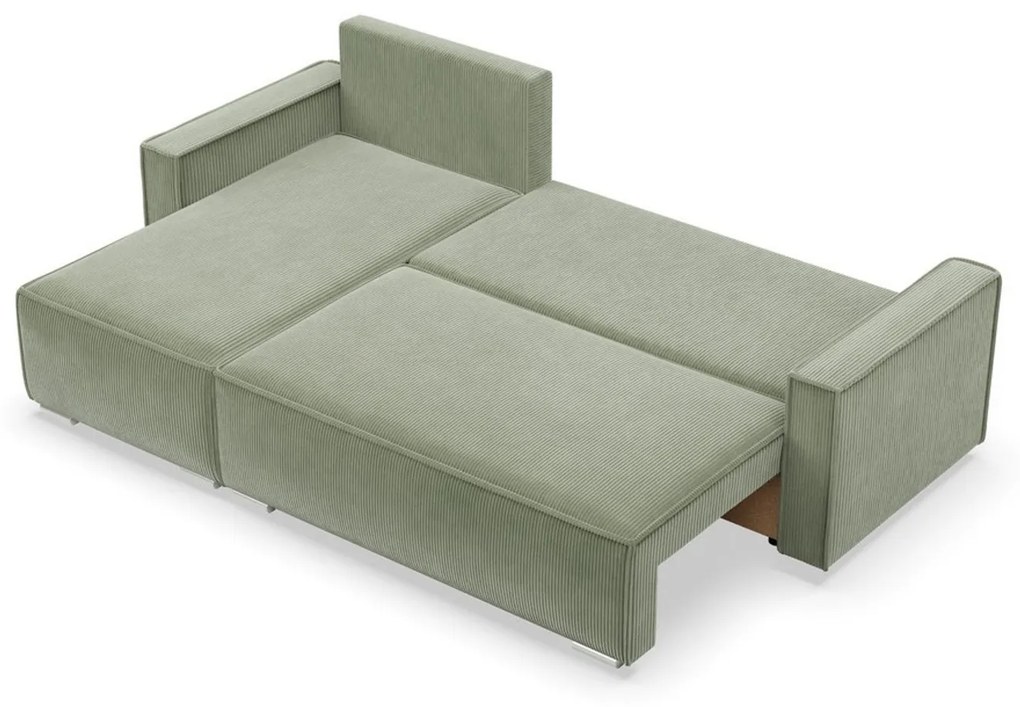 Rohová rozkladacia sedacia súprava LUCCA Zelená I