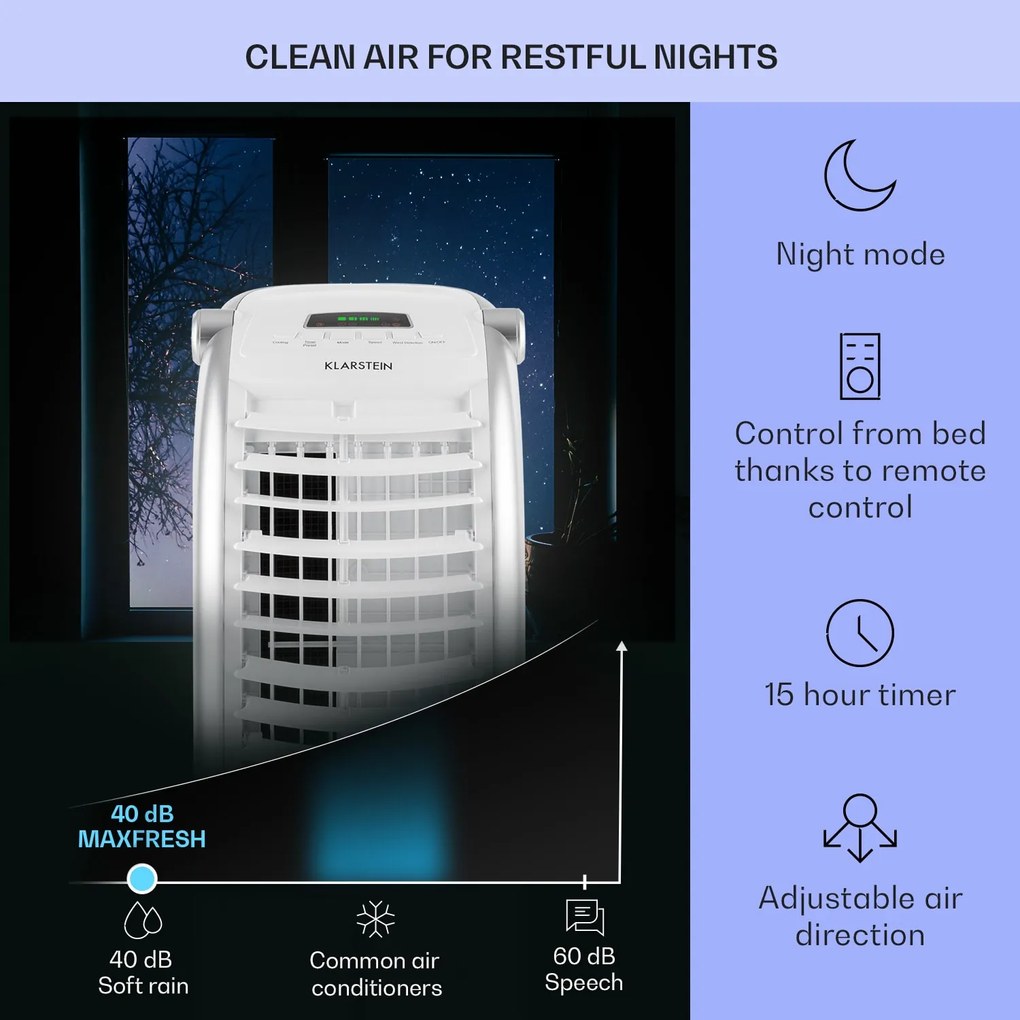 Klarstein Maxfresh, 4 v 1 ochladzovač vzduchu, ventilátor, 65 W, 6 l, diaľkový ovládač, 2 x chladiaci box