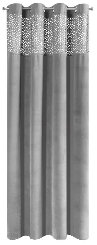 Zamatový záves sivej farby PILAR 140X250 cm
