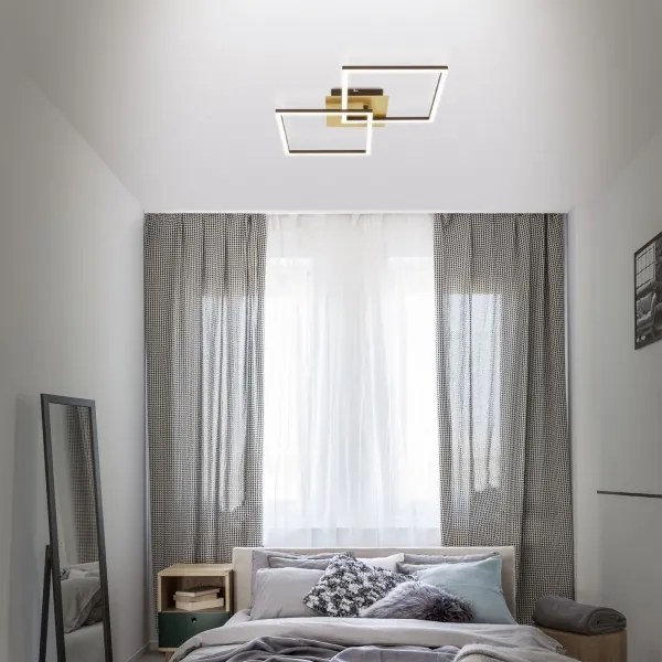 Briloner 3210-017 - LED Stmievateľné stropné svietidlo FRAME 2xLED/11W/230V zlatá