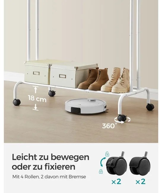 Vešiakový stojan na kolieskach HSR107W01