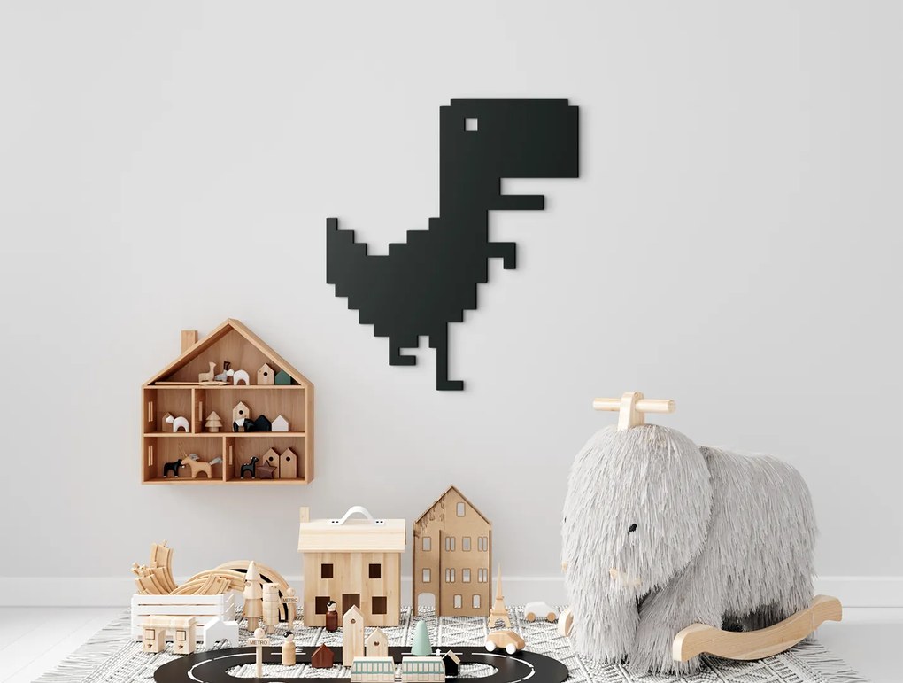 drevko Detská nálepka na stenu Dinosaurus Rozmer obrazu: 37,5 x 32,5 cm, Farba dekorácie: Čierna