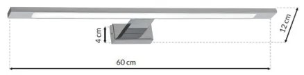 LED kúpeľňové zrkadlové osvetlenie SHINE LED/12W/230V 60 cm IP44 lesklý chróm