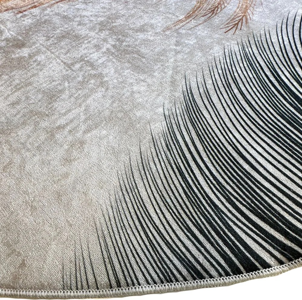 Okrúhly koberec Porte 2395 Koło GREY GOLD – sivá a žltá Rozmer: 80 cm