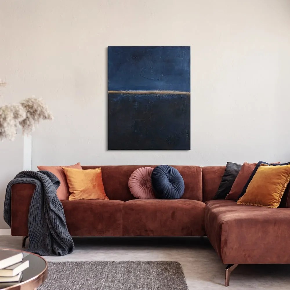 Ručne maľovaný obraz 78x98 cm Edge Blue – Malerifabrikken