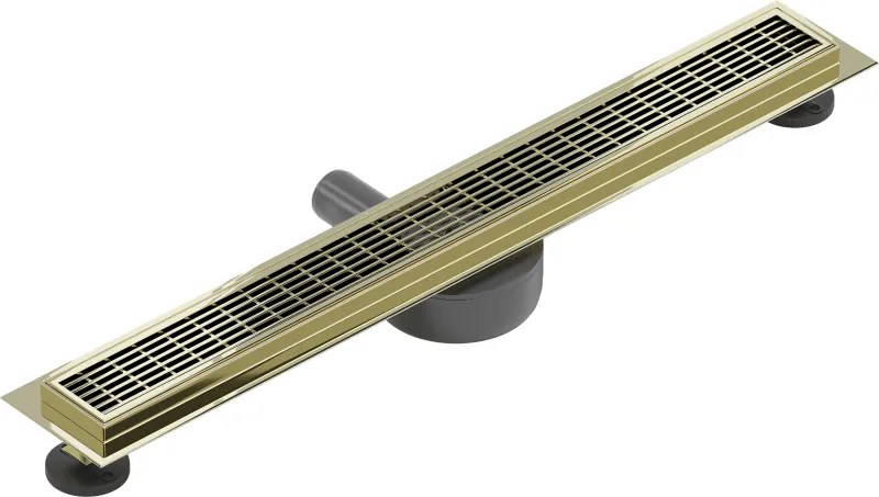 Mexen Flat 360°, nerezový sprchový žľab vzor M33 60 cm, zlatá lesklá, 1533060-40