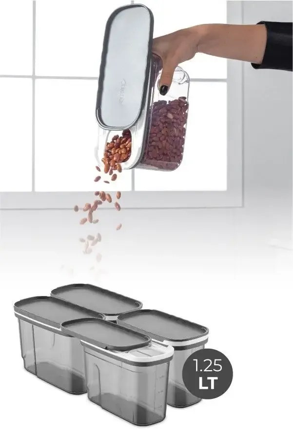 Orion Dóza na potraviny s dávkovacím viečkom, FOLY 1,2 l antracit