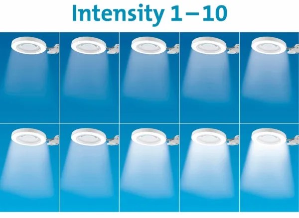 Extol - LED Stmievateľná stolná lampa s lupou LED/8W/5V 2900/4500/7500K biela