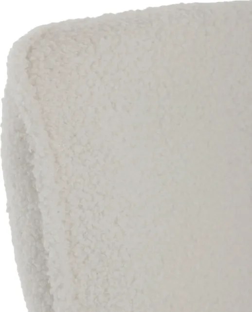 Kreslo biele bouclé s podnožkou AK-319 WT2