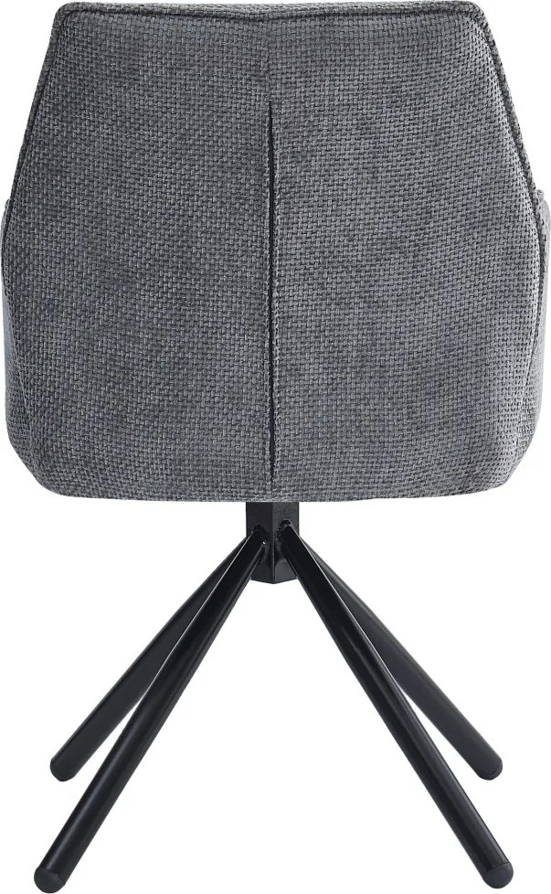 Jedálenská stolička Livela, dymovo šedá štruktúrovaná tkanina