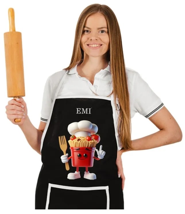 Kuchynská zástera Pasta EMI, biela