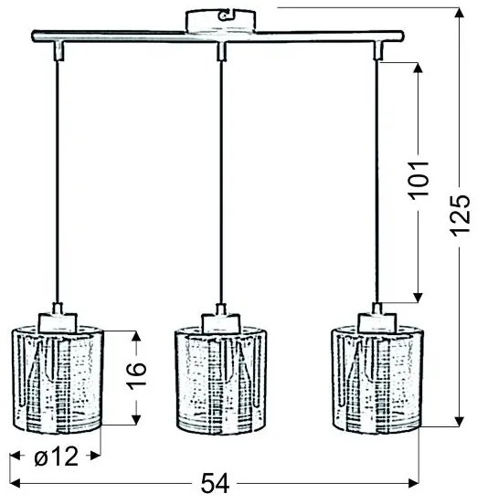 Luster na lanku COX 3xE27/60W/230V zlatá
