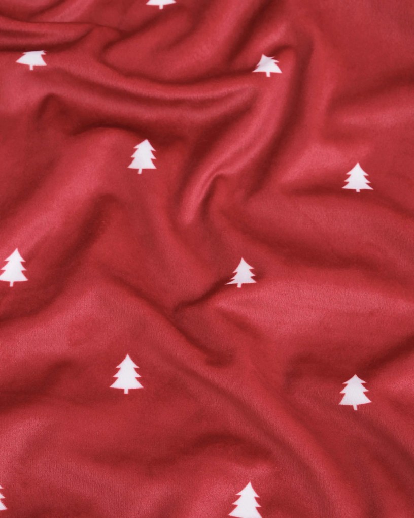 Vianočná obliečka na vankúš Velvet 40 × 40 cm -  Vianočná pohoda červená