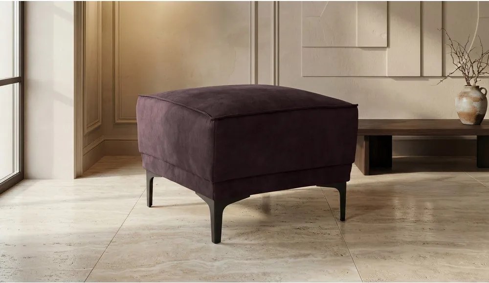 Hnedý taburet z imitácie kože Copenhagen – Scandic