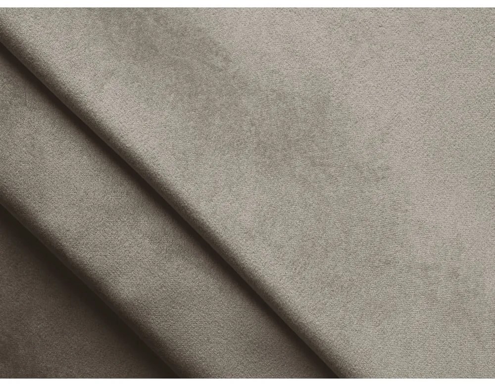 Taupe zamatová čalúnená dvojlôžková posteľ s úložným priestorom s roštom 140x200 cm Hiko – Makamii