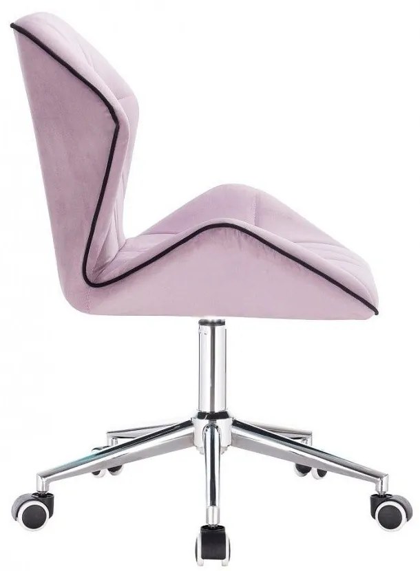 LuxuryForm DESIGN Stolička MILANO MAX VELUR na striebornej podstave s kolieskami - levanduľa