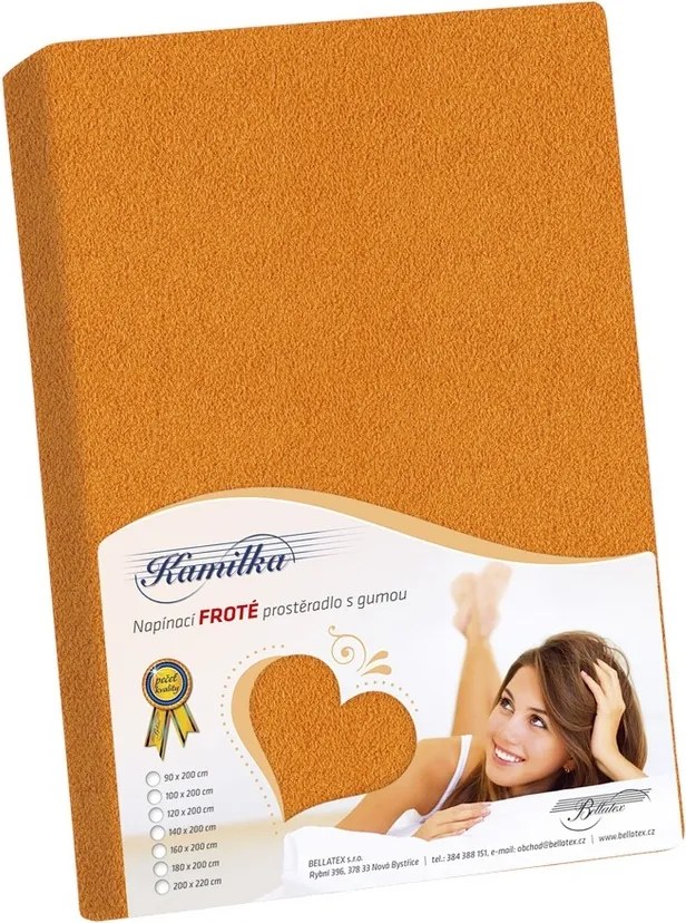 Bellatex Froté prestieradlo Kamilka oranžová, 160 x 200 cm