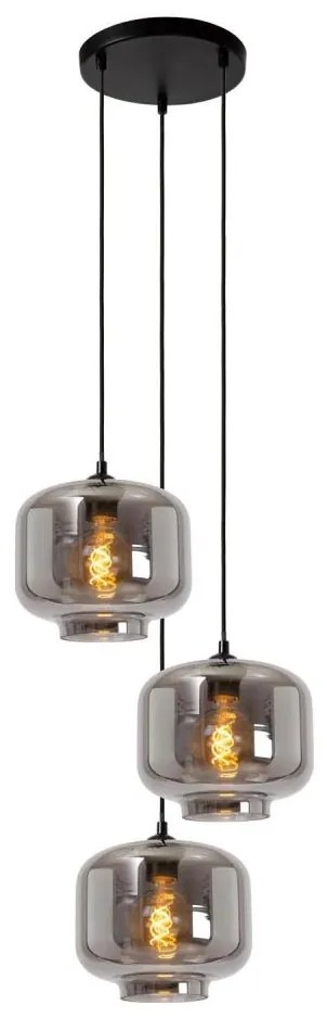 Lucide 46413/13/65 - Luster na lanku MEDINE 3xE27/40W/230V dymová