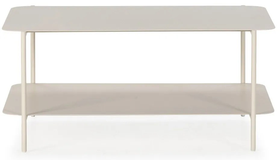 Krémovobiely kovový konferenčný stolík 58x90 cm Beatrix – MOME