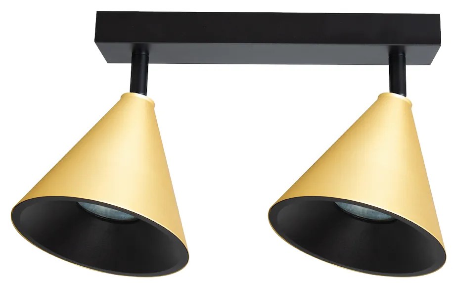 Bodové svietidlo Cone, 2x zlaté/čierne kovové tienidlo, b