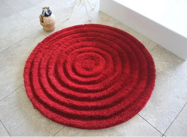 Kúpeľňová predložka Round Red, Ø 90 cm