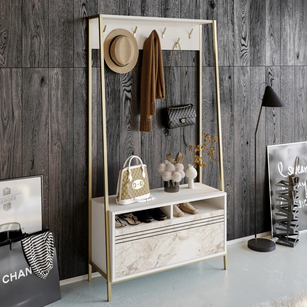 Predsieňová stena Dudulo (Biela). Akcia -15%. Vlastná spoľahlivá doprava až k Vám domov. 1072337