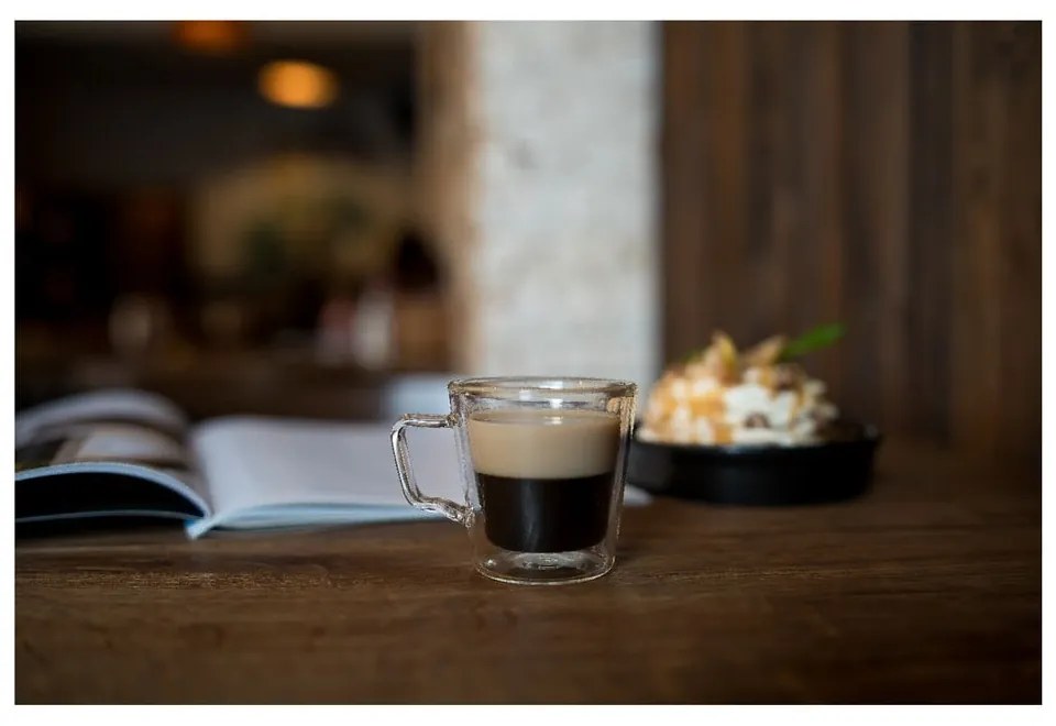 Sklenené hrnčeky v súprave 2 ks na espresso/dvojstenné 80 ml Diva – Vialli Design