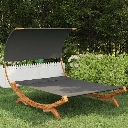 vidaXL Hojdacia sieť so strieškou 165x210x155 cm masívny smrek antracitová-