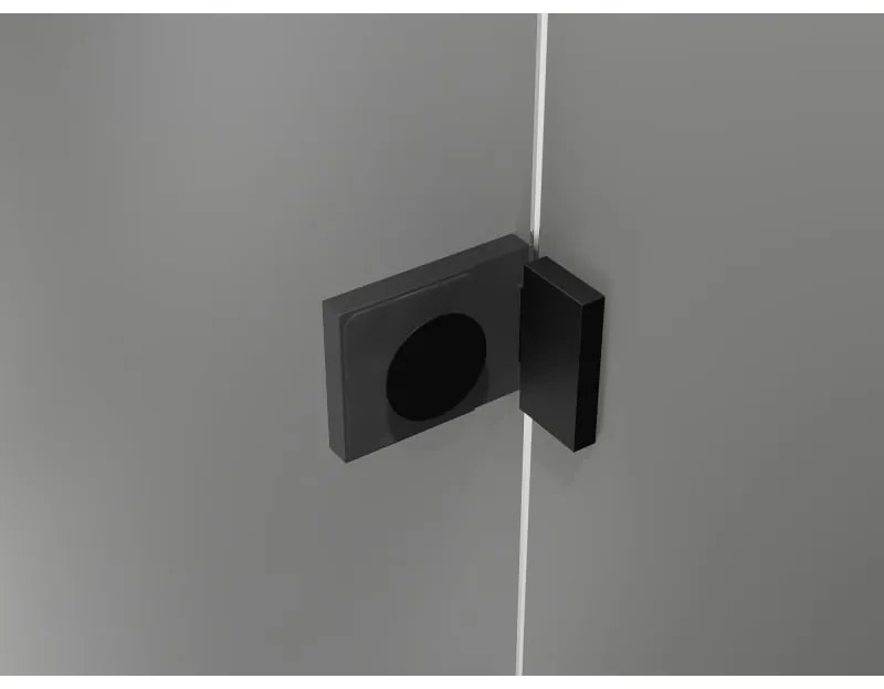 Mexen Lunar-B L pravý výklopný sprchový kút 70 x 70 cm, číre sklo, čierna matná, 832L-070-070-70-00-P