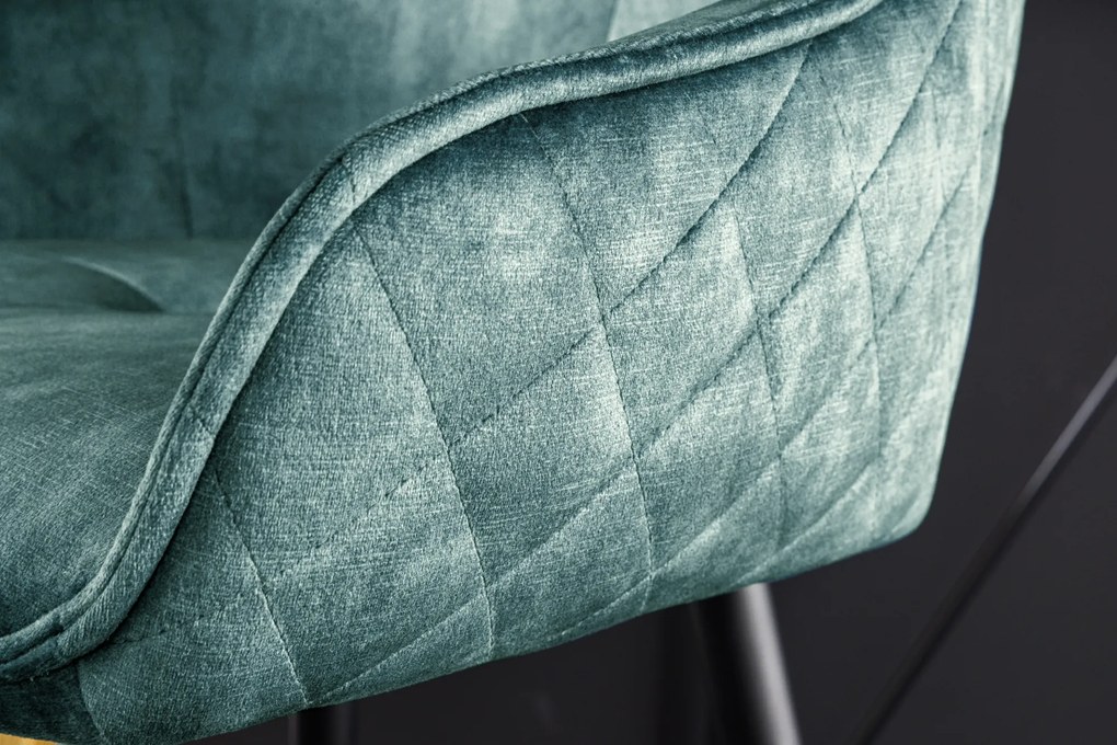 Barová stolička Euphoria 100cm benzínová zamatová lakťová opierka