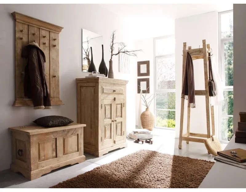 furniture-nabytek.cz - Masívna komoda z mangového dreva, lakovaná, prírodná farba – 75×46×114 cm