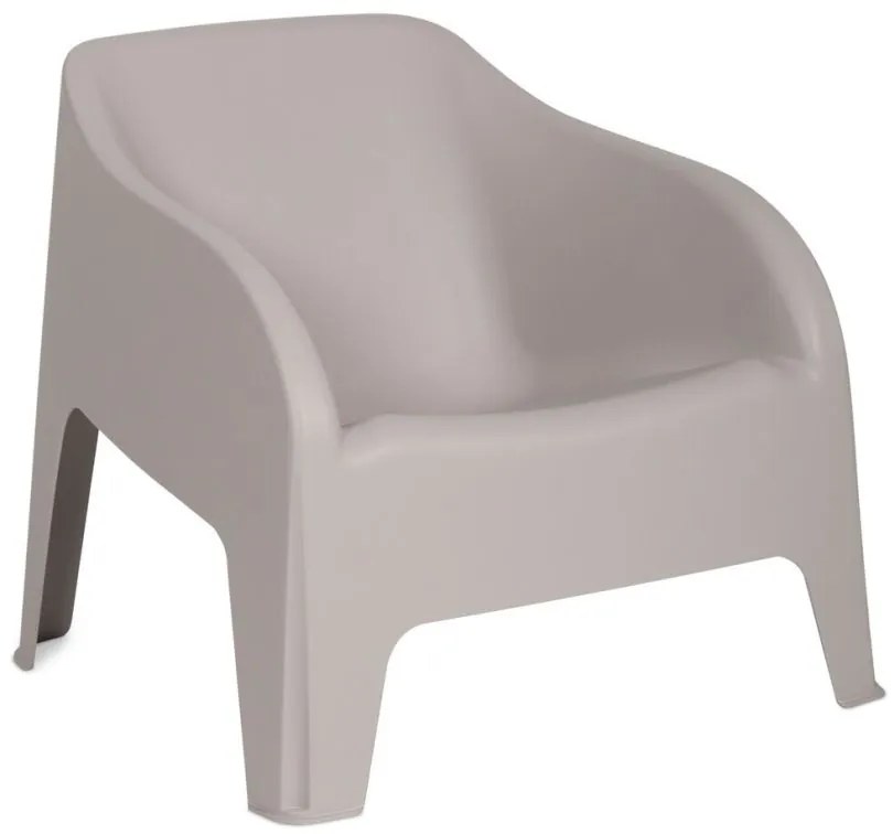 PETRA ARMCHAIR plastové kreslo, sivé