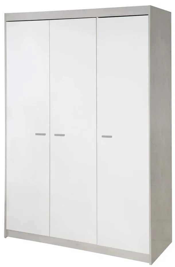 Biela detská šatníková skriňa v dekore duba 131x190 cm Julia – Roba