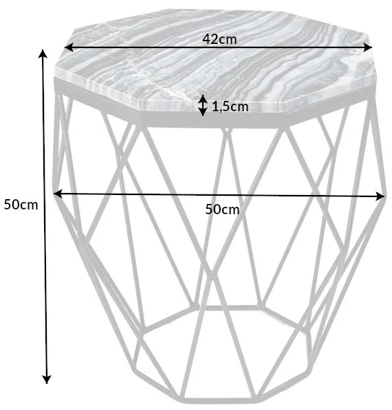 Konferenčný stolík Diamond 50cm mramor čierna šedá