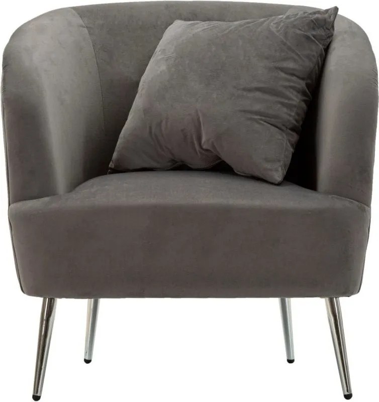 Sivé zamatové kreslo Silvery – Mauro Ferretti