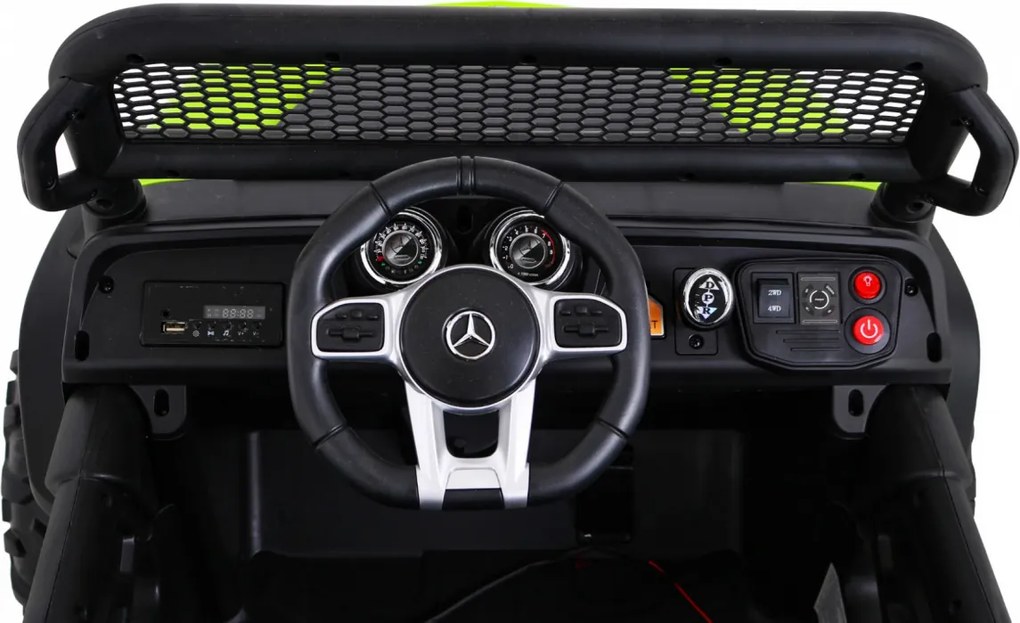 Ramiz Mercedes Benz Unimog pre deti Zelený + pohon 4x4