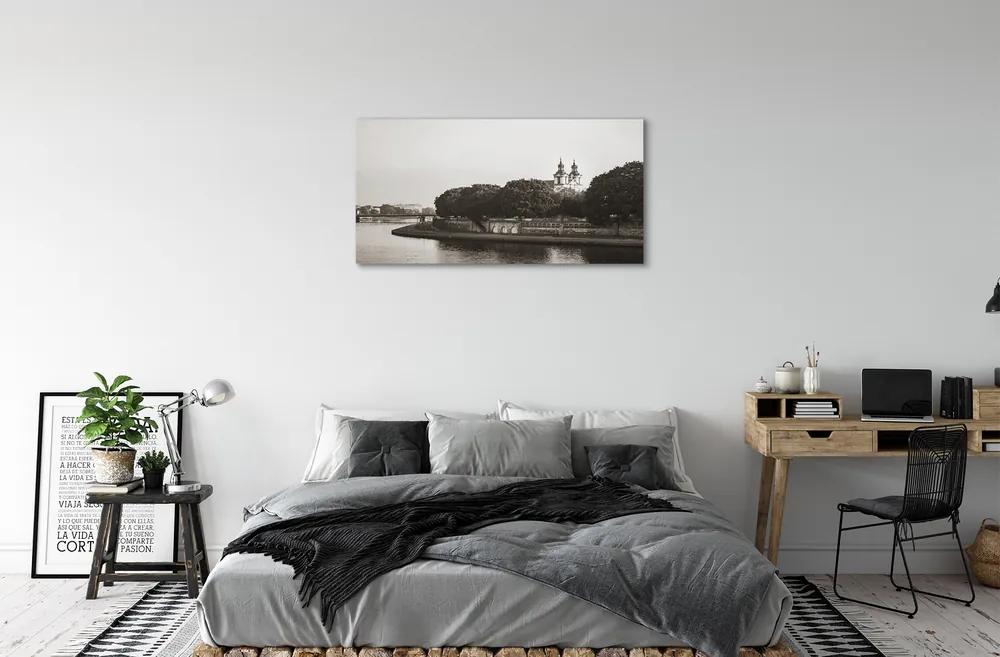 Obraz na plátne Krakow River bridge 125x50 cm