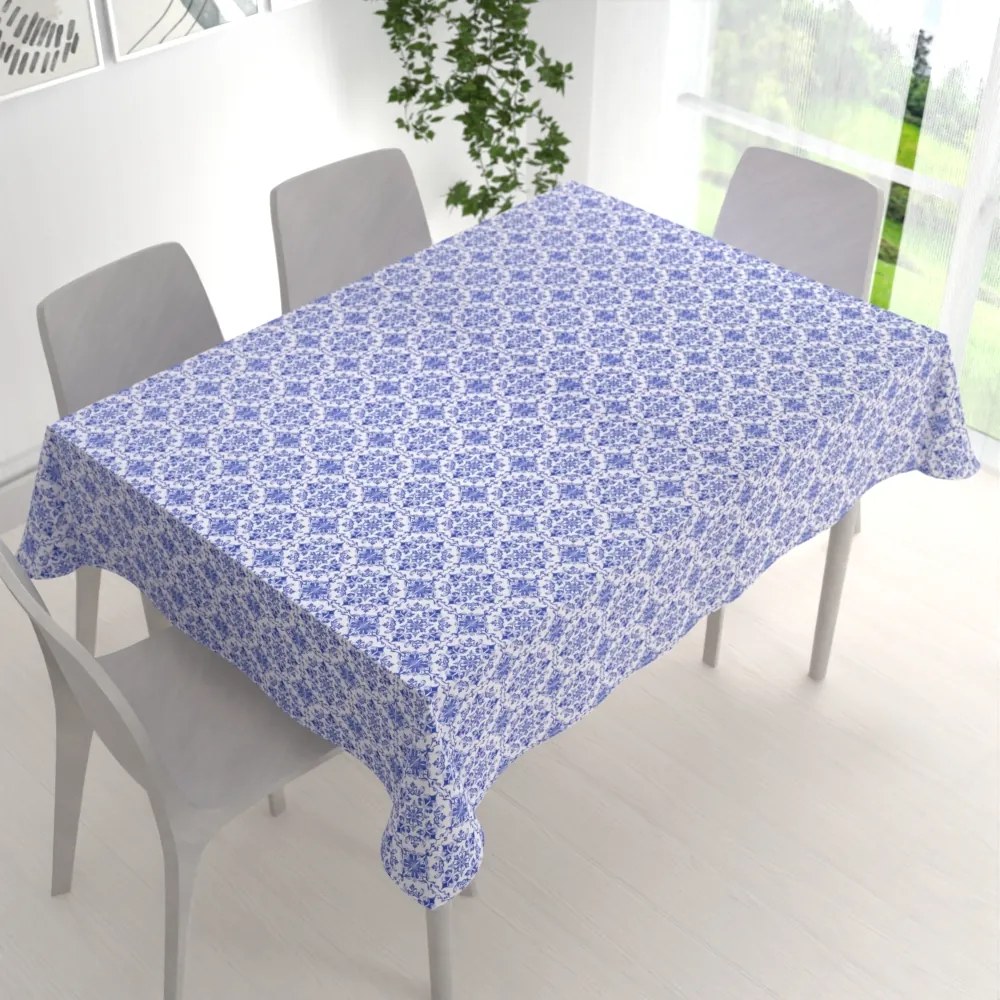 Biante Teflónový obdĺžnikový obrus TF-118 Modro-biely vzor Maroko 140x180 cm