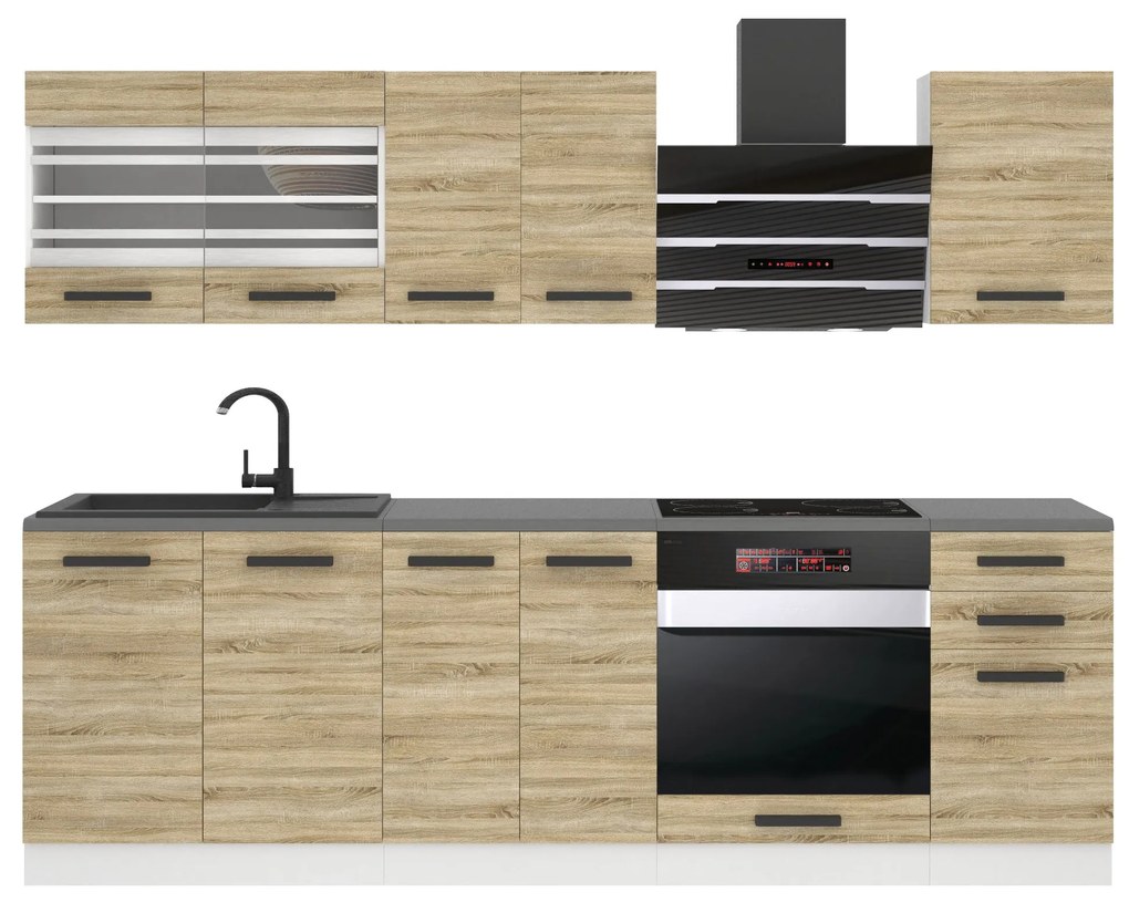 Kuchynská linka Belini Premium Full Version 240 cm dub sonoma s pracovnou doskou MARGARET