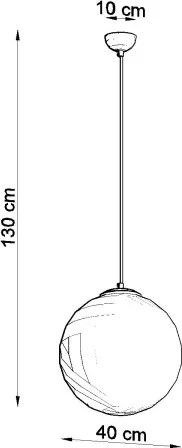 Sollux SL.0265 - Závesné svietidlo na lanku UGO 1xE27/15W/230V pr. 40 cm biela/lesklý chróm