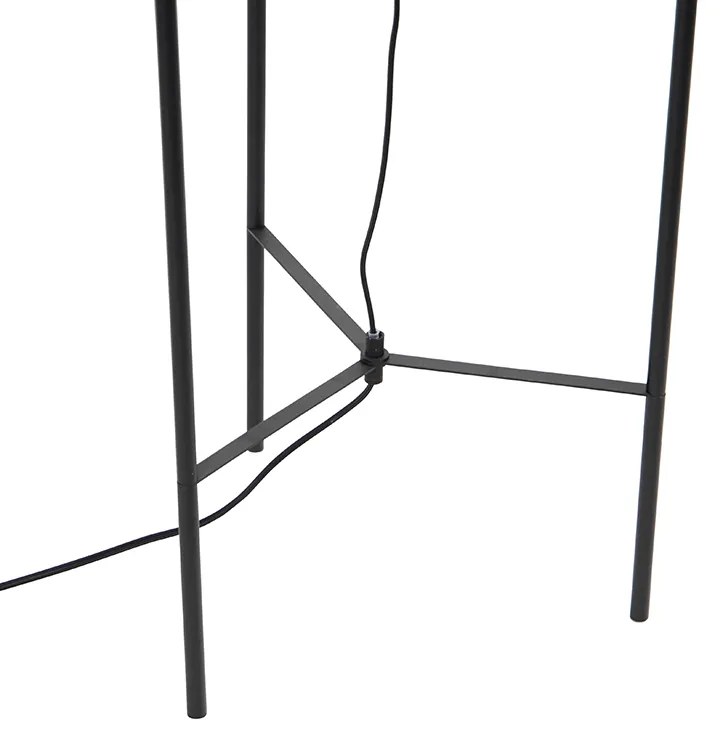 Inteligentná stojaca lampa čierna vrátane WiFi A60 dymové sklo - Bliss