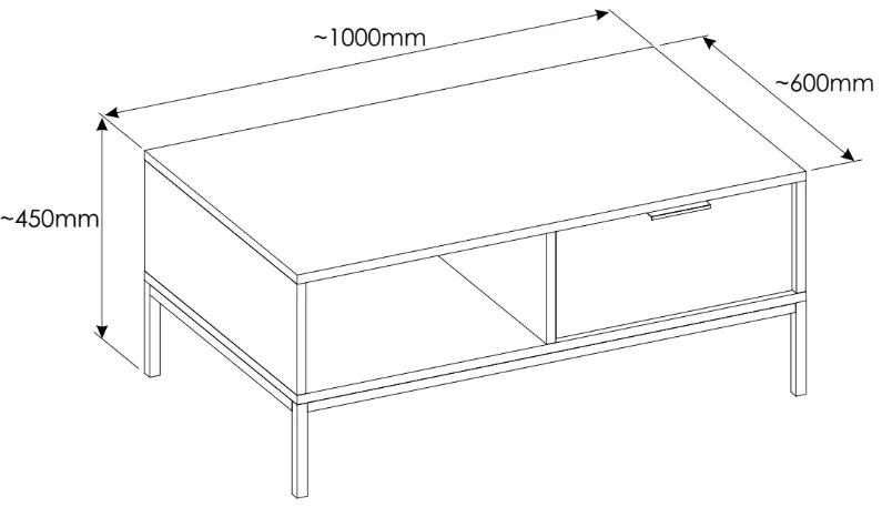 Konferenčný stolík AUSTIN biely, 100 cm