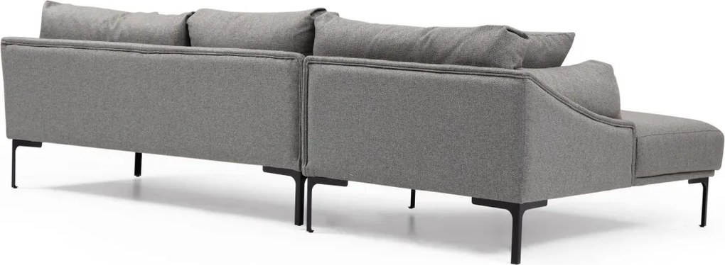 Rohová sedací souprava Leo 255 cm šedá levá