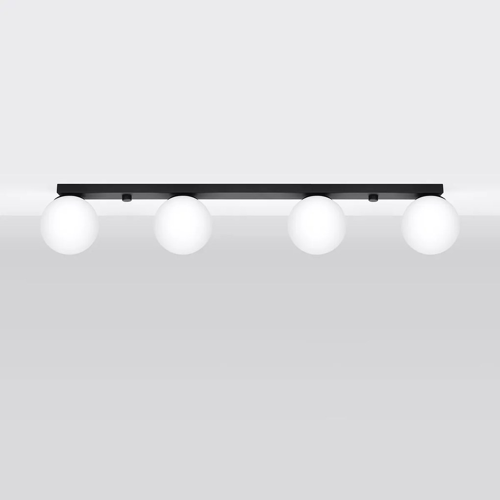 Stropné svietidlo Yoli, 4x biele sklenené tienidlo, b