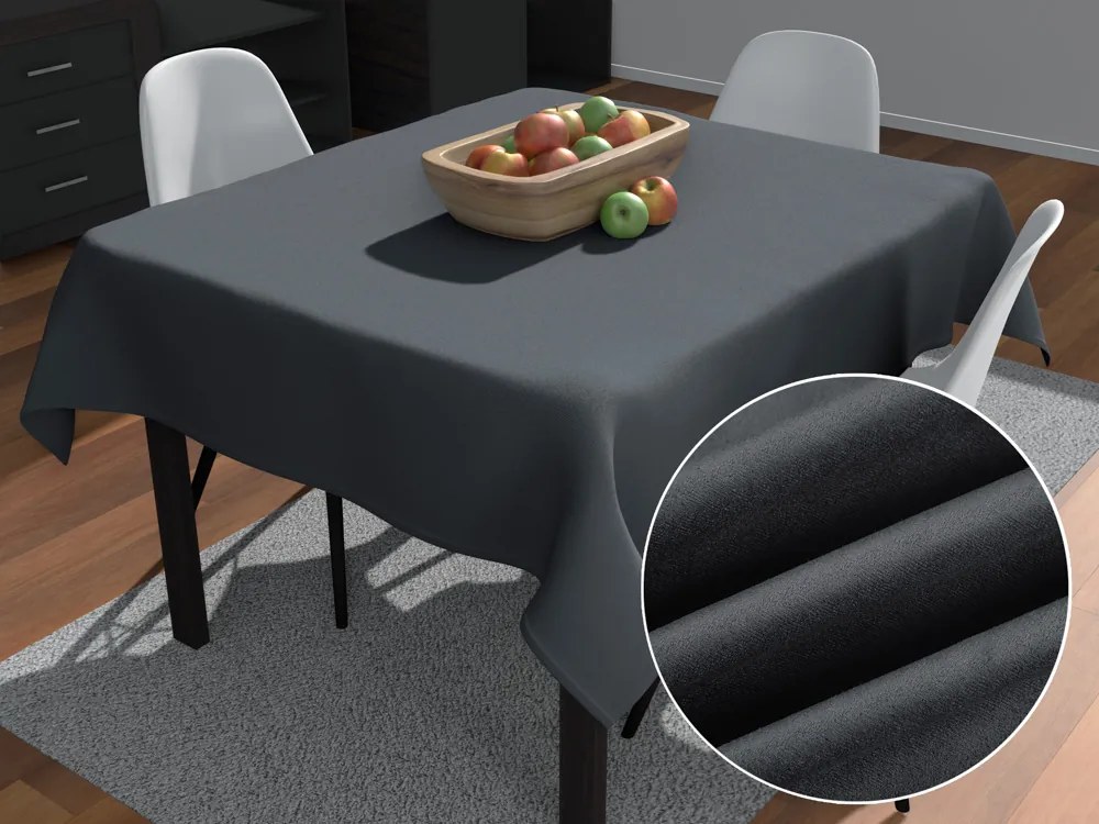 Biante Štvorcový obrus/imitácia brúsenej kože Alcantara ALC-016 Antracitovo sivý 100x100 cm