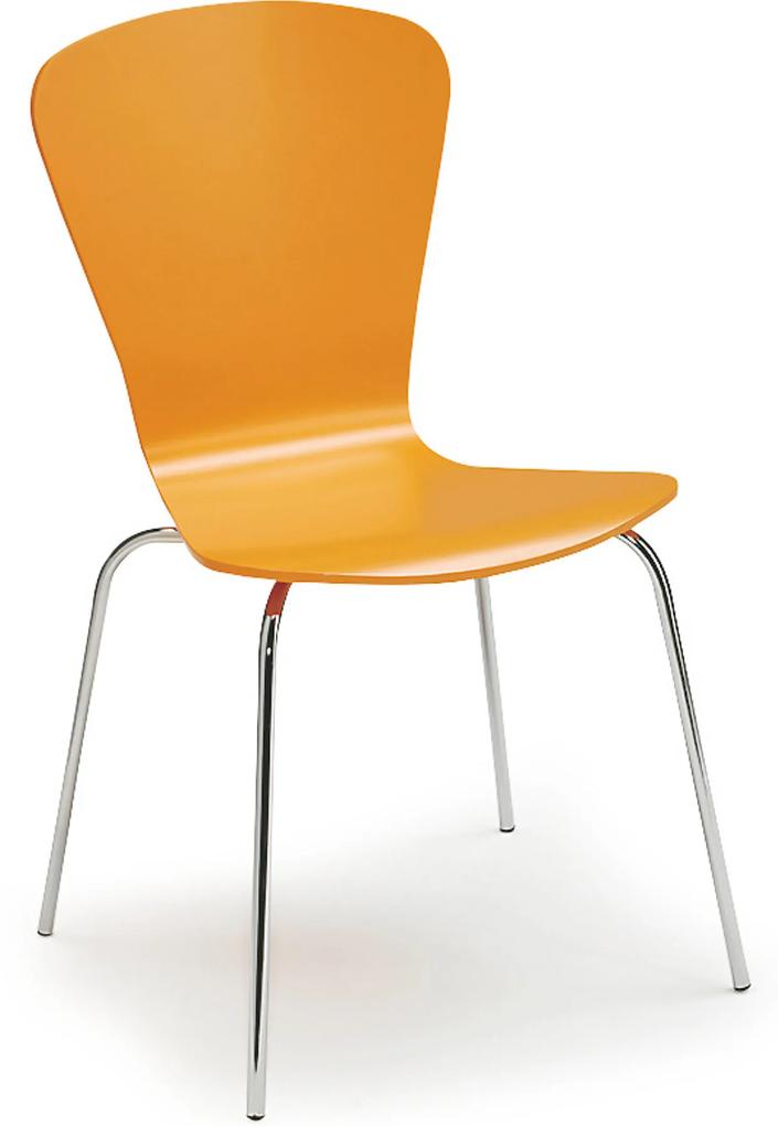 Jedálenská stolička MILLA, oranžová / chróm